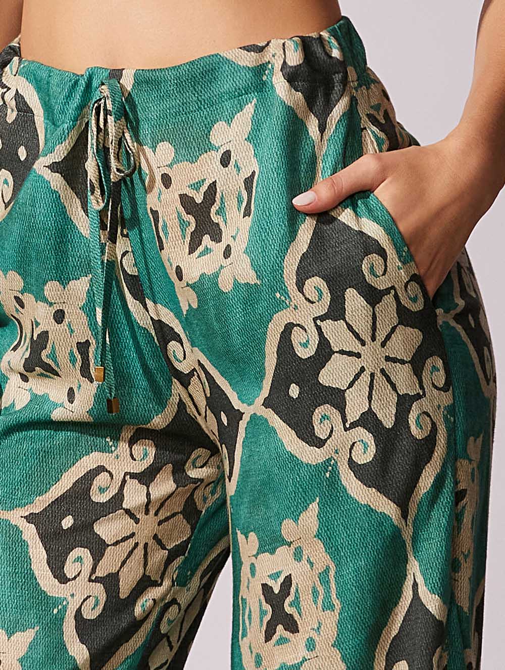 Calça Pantalona Estampada Nice