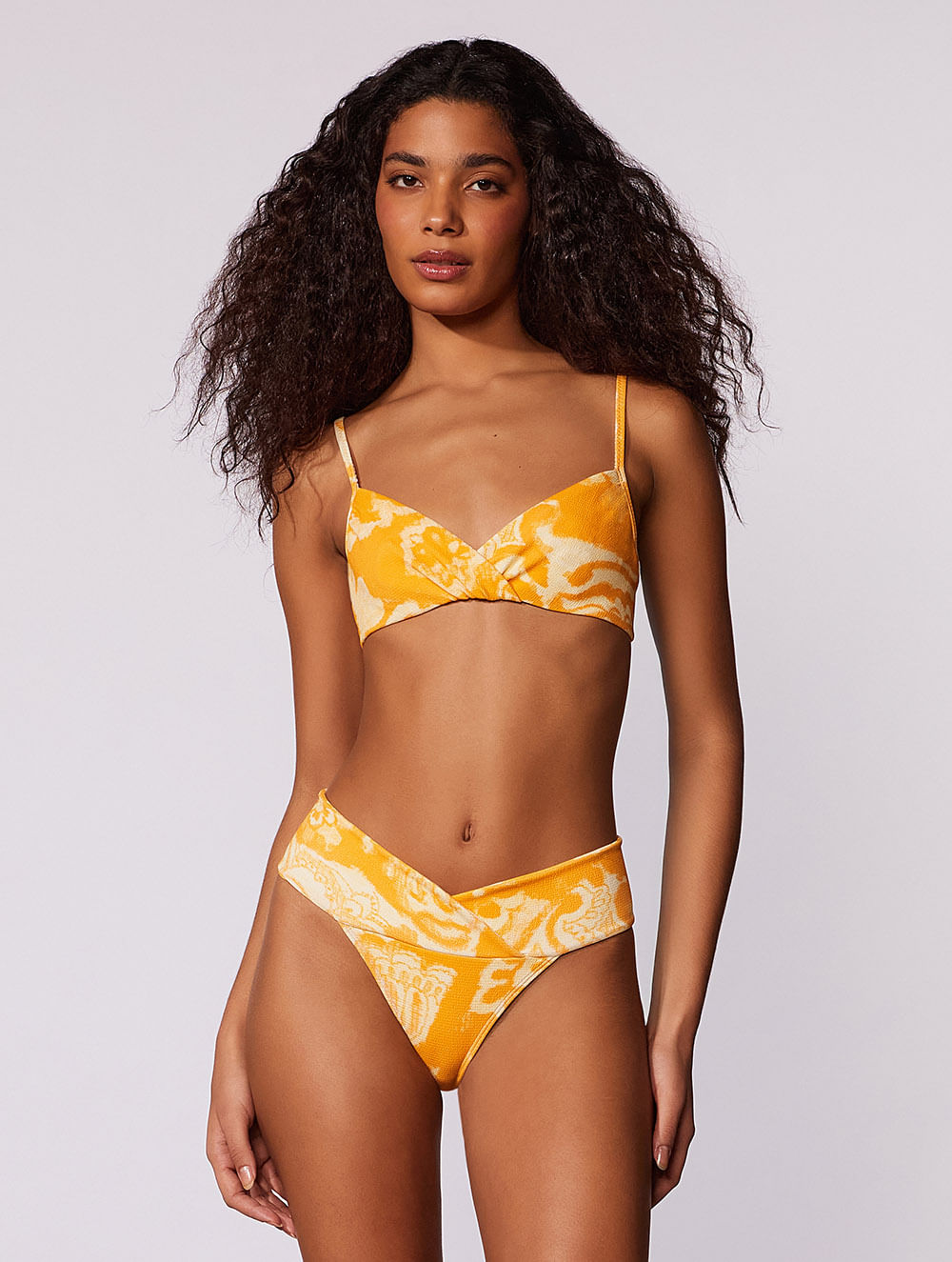 Top Meia Taça + Tanga Faixa Estampada La Vie