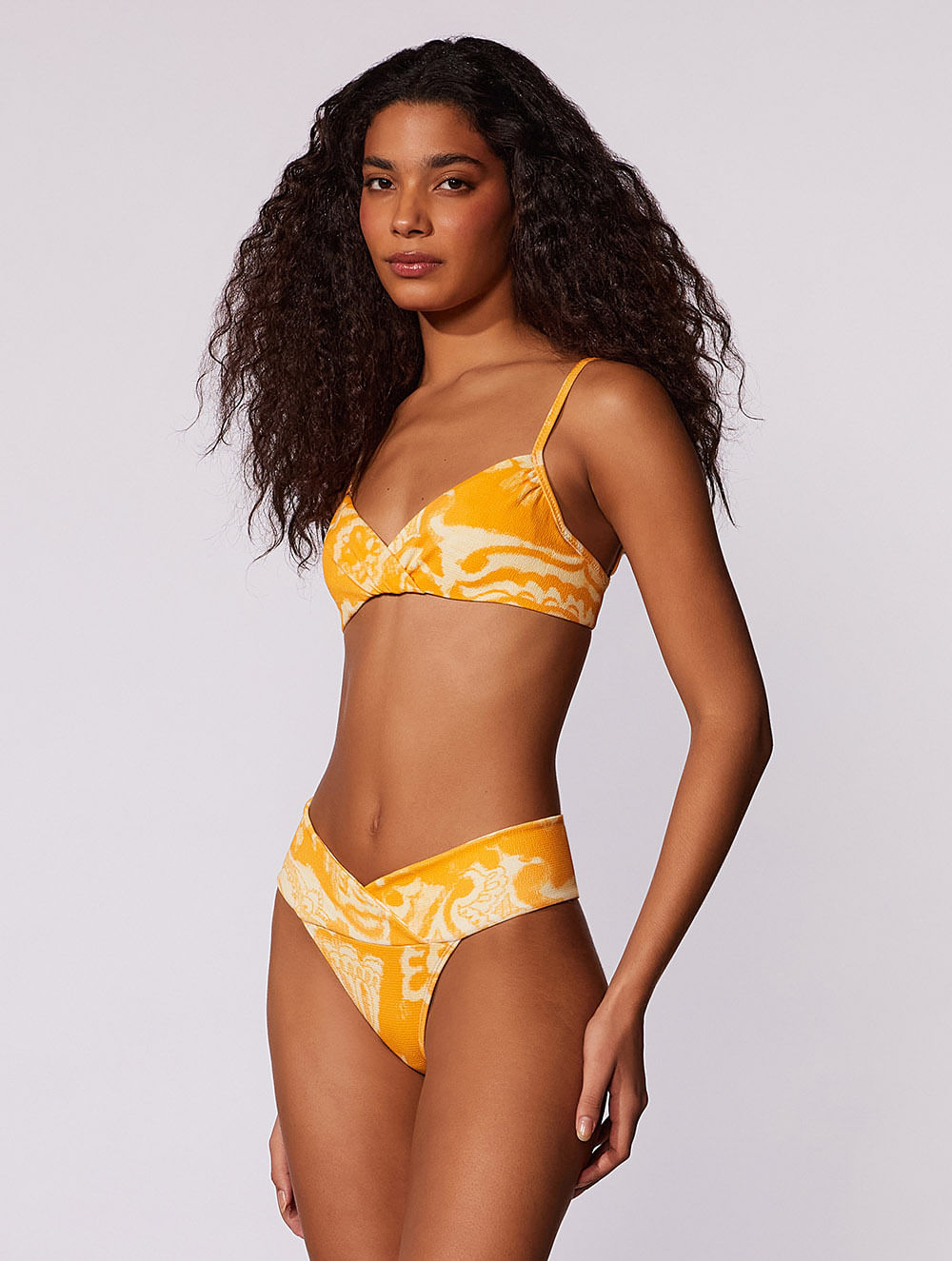 Top Meia Taça + Tanga Faixa Estampada La Vie